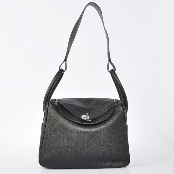 H1057 Hermes Lindy 30CM Havanne Borse 1057 in pelle nera Silv